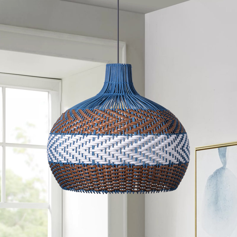 Luminaire suspendu bleu clair Adhem 1, H 21,65 po x l 23,62 po x P 23,62 po