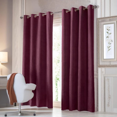Nalaiyah Velvet Chenille Eyelet Room Darkening Curtains