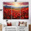 Red Crimson Floweret Garden Serenade - ensemble d'art mural floral-103776660-103776665