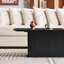 Table basse avec surface en bois de chêne noir et pieds en métal noir-829863704