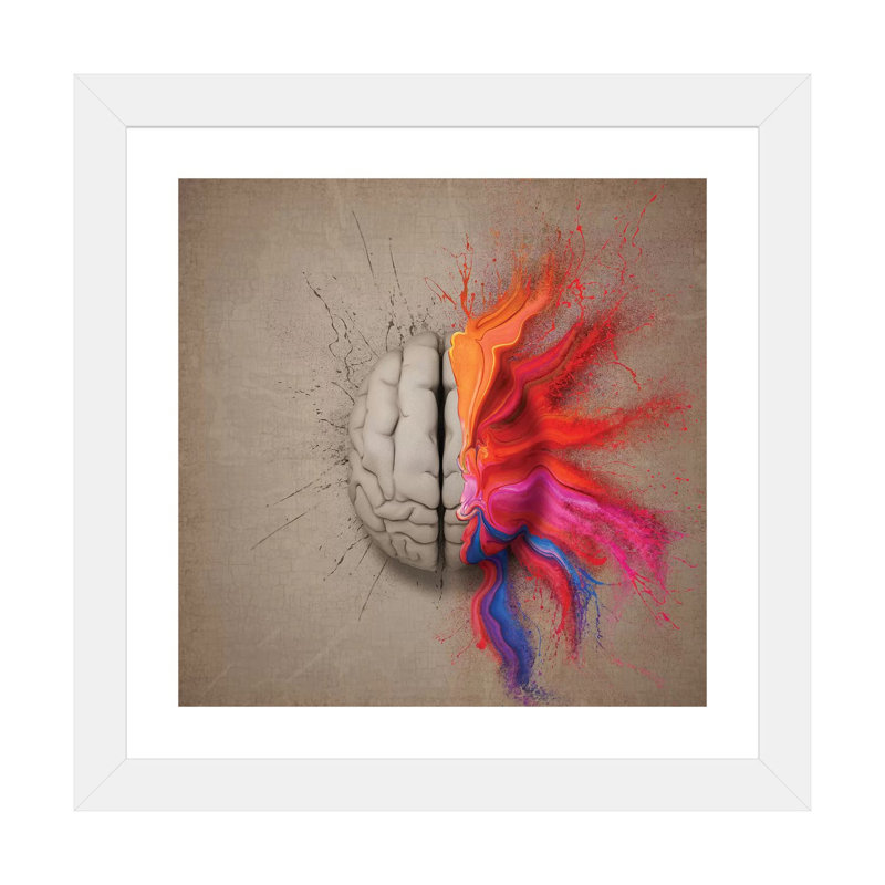 «The Creative Brain» par Johan Swanepoel - impression encadrée, H 24 po x l 24 po x p 1 po, Papier encadré blanc
