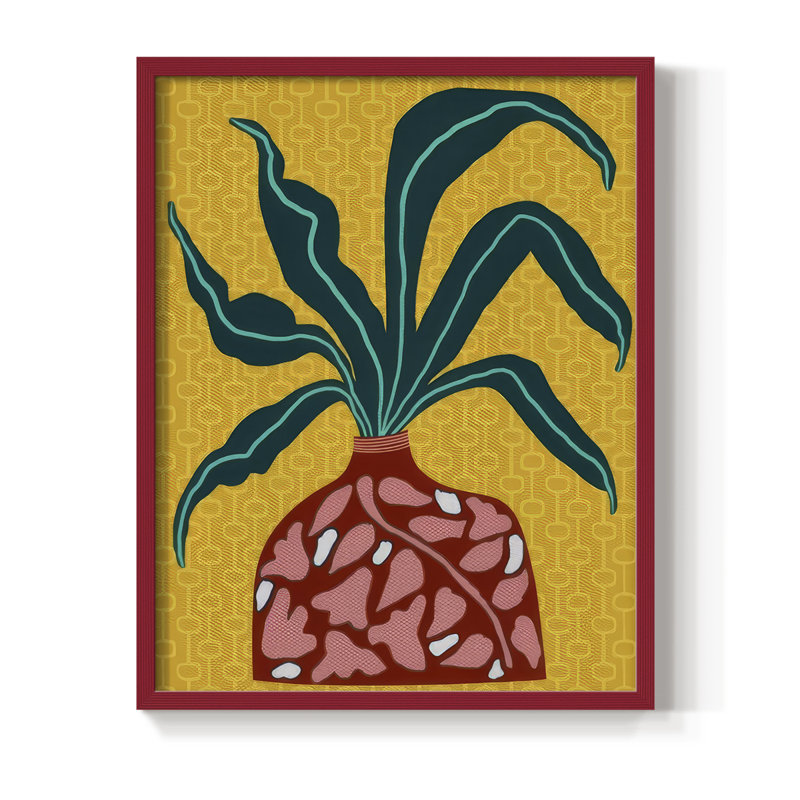 Reproduction encadrée Snappy Botanical III - bois massif, H 30 po x l 24 po, Rouge