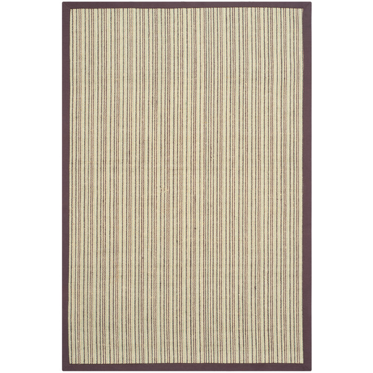 Auckland Striped Sisal Beige/Purple Area Rug