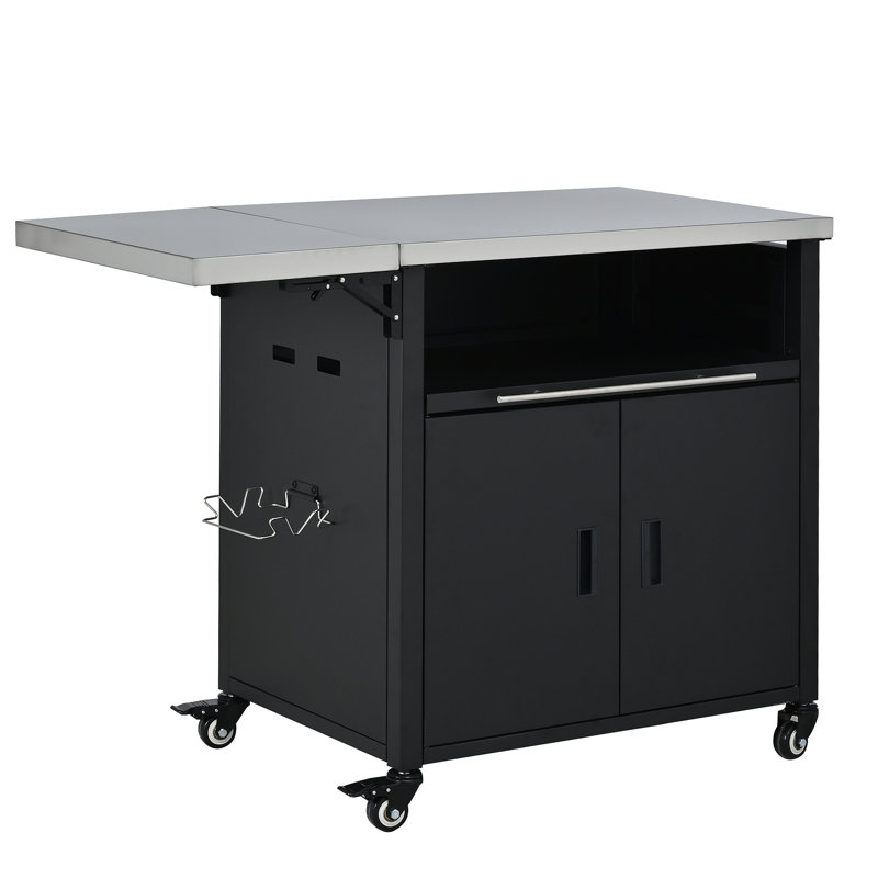 Chariot de barbecue pliable pour l'extérieur, Black