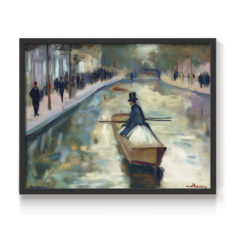 Nautical Series-XIX - Reproduction encadrée - Restickable, H 22 po x l 28 po, Noir, noir, noir, noir