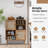 Rattan Buffet Cabinet With 2 Doors And 2 Cubbies