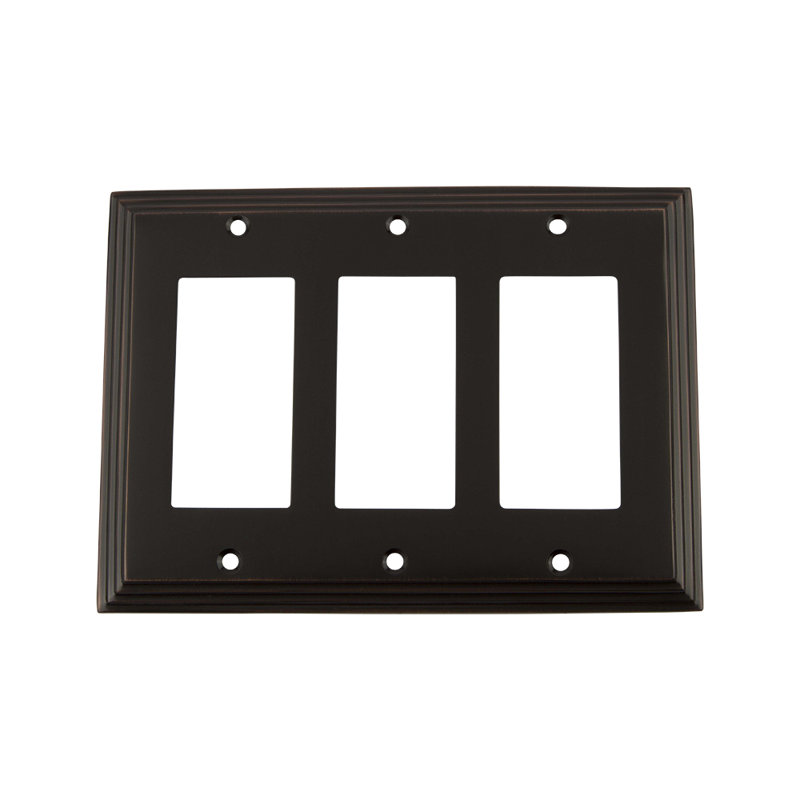 Deco 3-Gang Rocker Wall Plate, Timeless Bronze