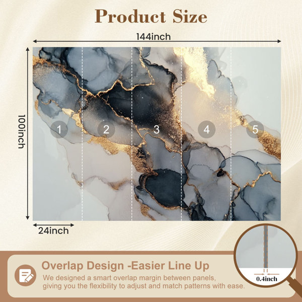 Red Barrel Studio Peel and Stick Wallpaper Luxury abstract fluid art ...