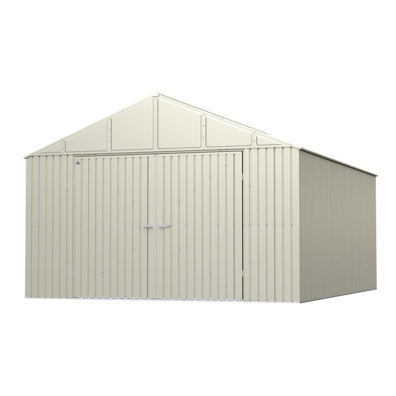 Elite 12' x 16' Cool Grey Steel Storage Shed Kit