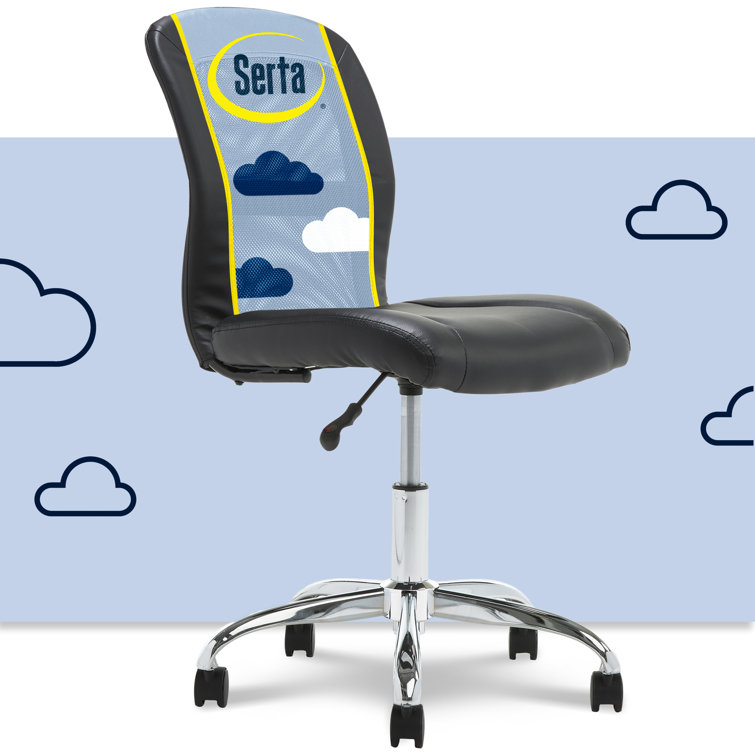 Serta Essential Armless Functional Task Chair with Breathable Mesh Back, Quality Foam Cushion Seat
