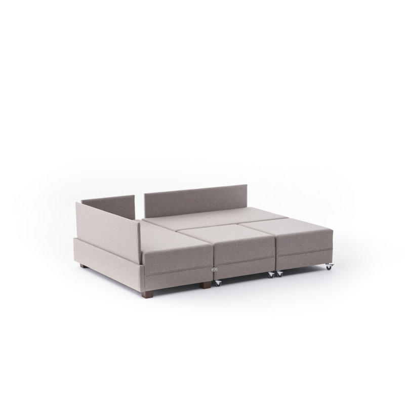 Canapé modulaire 4 pièces Highlawn, Face à la droite, 100 % coton crème