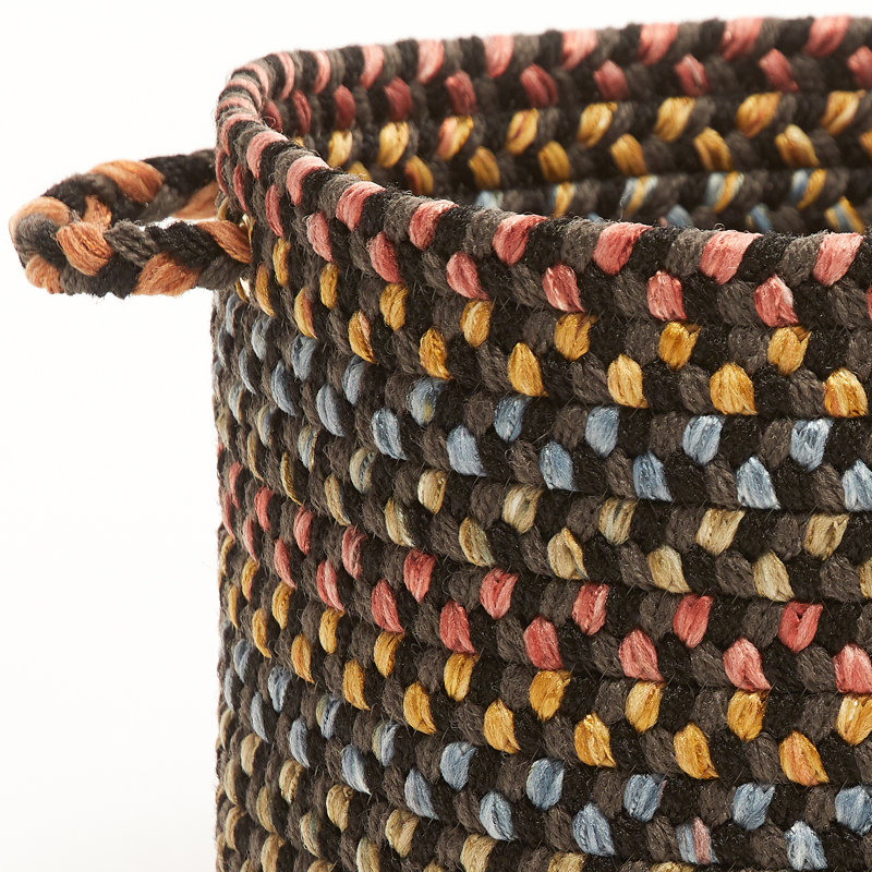 Panier en tissu Bar Harbor, H 10 po x l 14 po x P 14 po, 42 pintes, Noir / gris