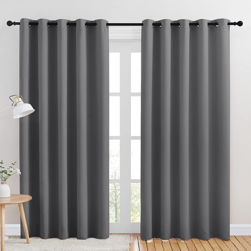 Blackout Curtain Pair, Gray, 70" W x 84" L