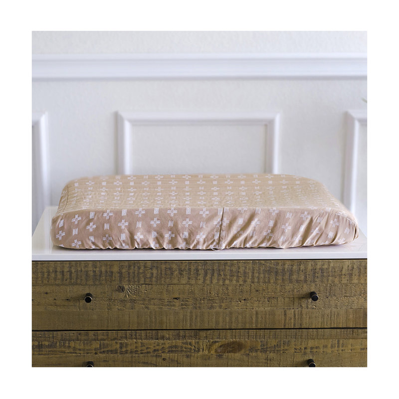 Brown Change Pad Cover, Fits Standard Size, 32" L, Gender Neutral, Crane Baby
