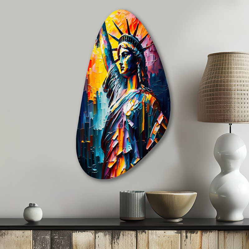 «New York Fall Shape», art mural en métal asymétrique, H 31 po x l 17 po