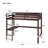 High Loft Bed, Rubber Wood Loft Bed with Safety Guardrail, built-in desk, ladder-1694032425