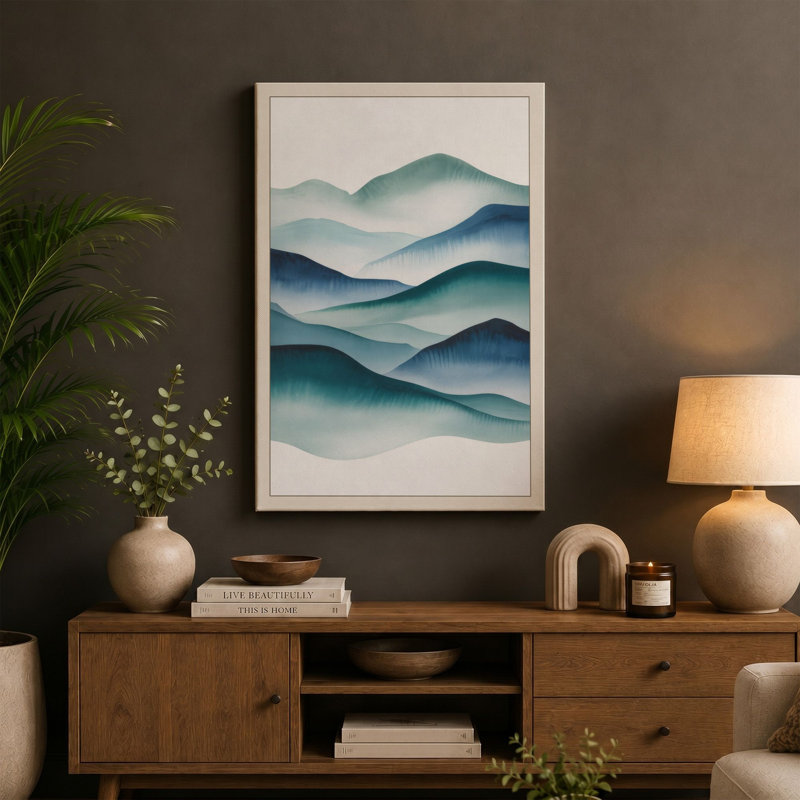 Print, 24x16 - 61.0 x 40.6 cm, Teal Border