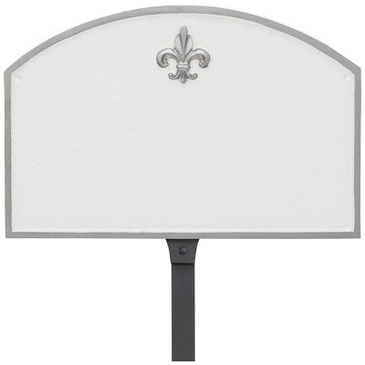 Fleur de Lis Prestige Arch Petite Address Sign Plaque with Lawn Stake