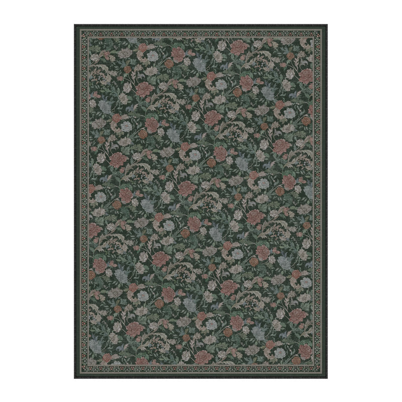 Tapis lavable à la machine Veridian Home, Rectangle 3' x 5', Vert