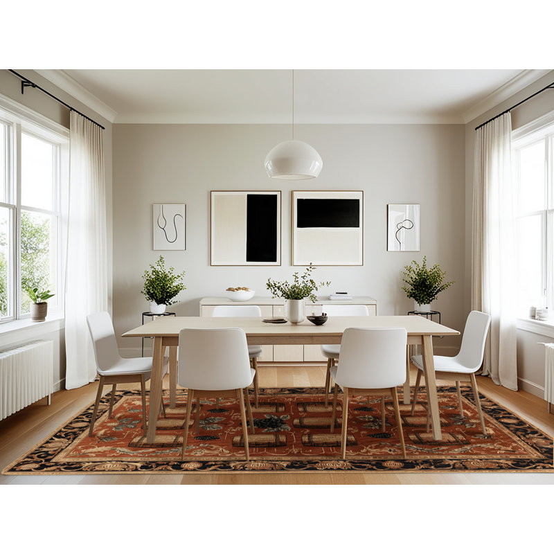 Tapis brun français lavable à la machine, Rectangulaire 7 pi x 10 pi