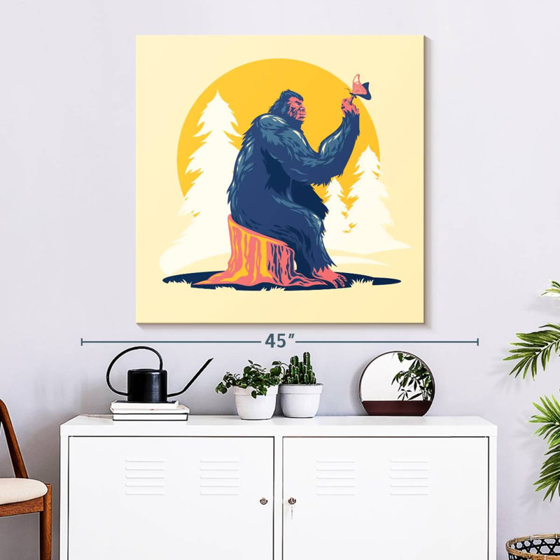 Ashelle Bigfoot et papillon, H 33 po x l 33 po