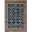 Hand-Knotted High-Quality Blue and Rust Area Rug