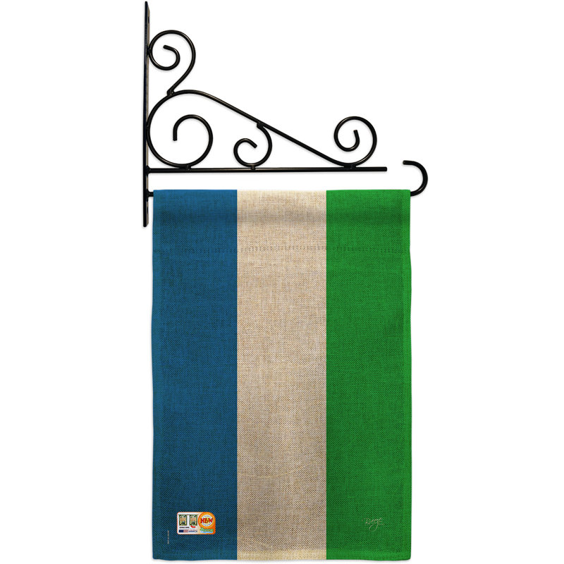 En toile jute 2 côtés de 19 à 13 po sierra leone drapeau de jardin