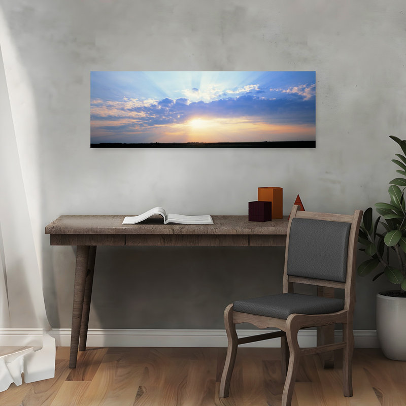 Art mural contemporain lever de soleil Stelle Il Usa, H 12 po x l 36 po