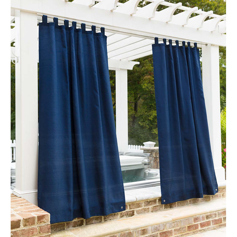 Semi Sheer Curtain Single Panel, Navy Blue, 54" W x 108" L