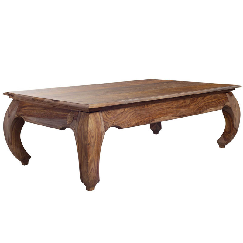 Opium Solid Wood Four Leg Coffee Table, H40 x L130 x W75cm, Brown