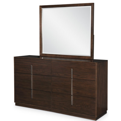 Commode double 6 tiroirs avec miroir Aitana