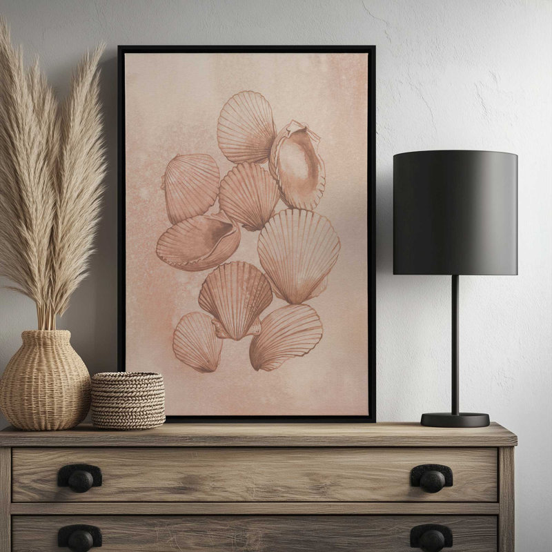 «Saltwater Shell Study II» par Grace Popp, reproduction d'art sur toile, H 18 po x l 12 po, Noir