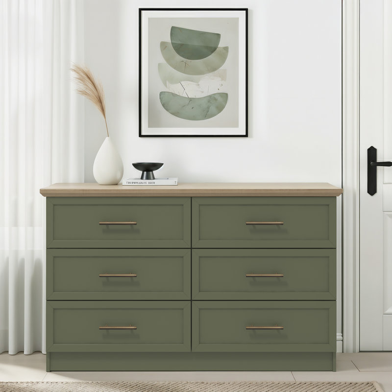 6 Drawer Chest, Kale Green