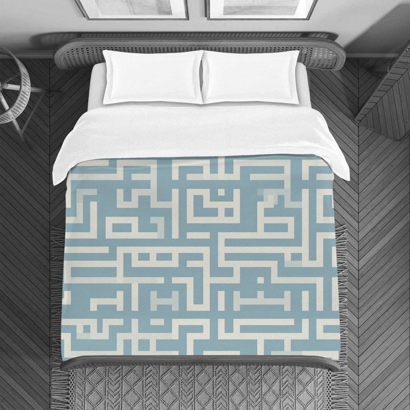 Housse de couette Mandala, Housse de couette simple, Bleu