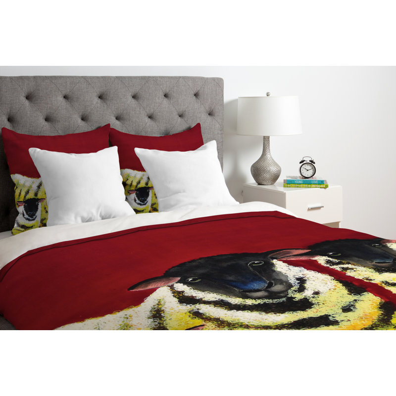 Ensemble de housse de couette Sheep, Housse de couette simple / simple TG et 1 taie dé
