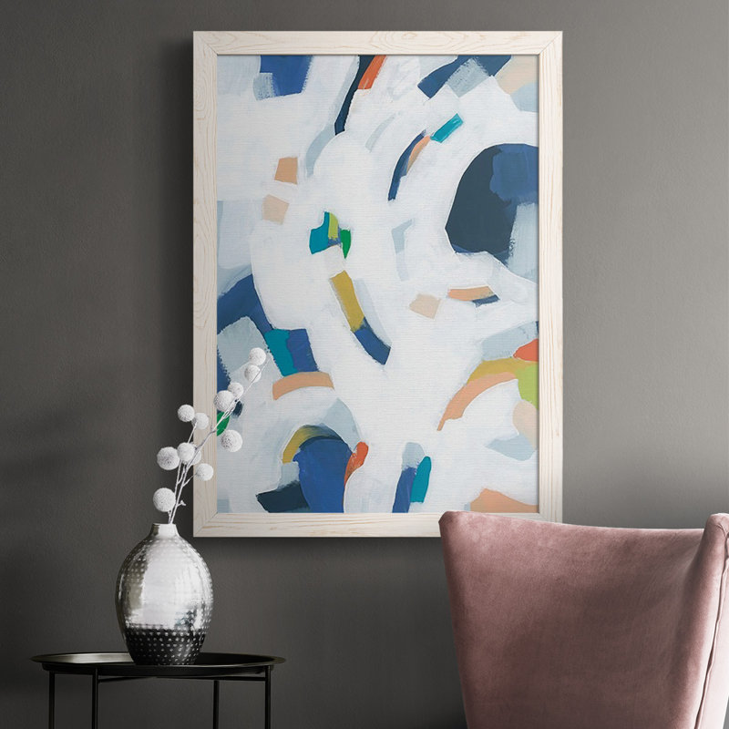 " Bright Orbit II ", 37.5" H x 27.5" W x 1" D, White Framed