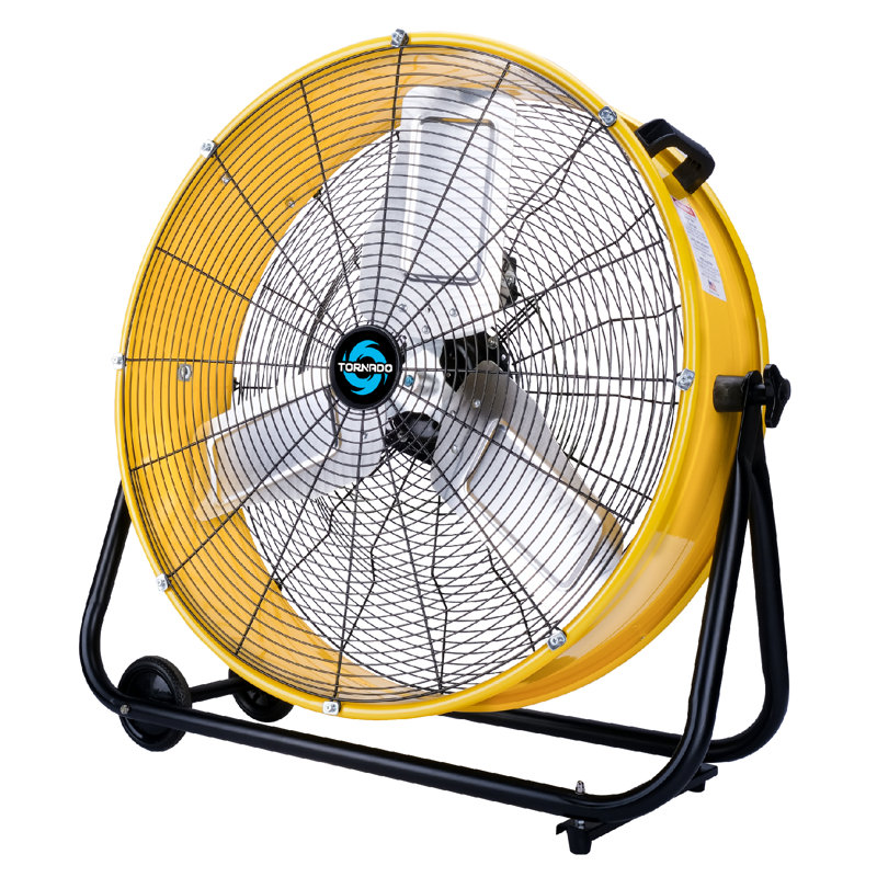 Tornado - Ventilateur tambour en métal robuste à grande vitesse inclinable de 24 pouces - Usage commercial, industriel