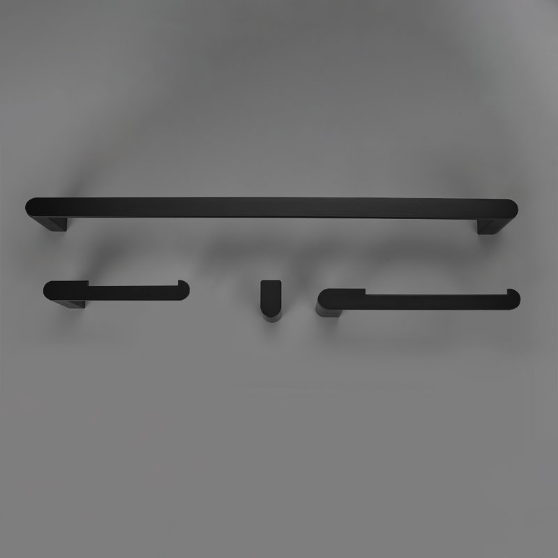 4 - Piece Bathroom Hardware Set, Matte Black