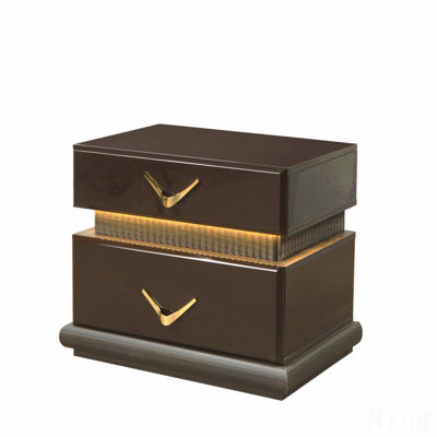 Table de chevet 2 tiroirs, moderne, en bois