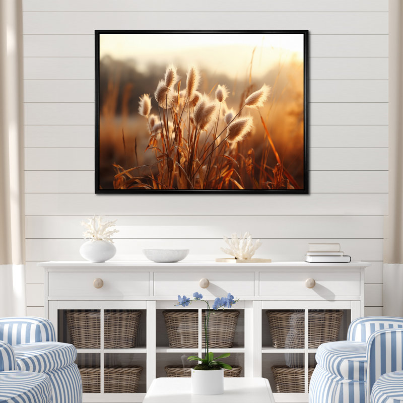 Golden Sands A Mesmerizing V - Landscapes Canvas Prints, H 24 po x l 32 po x P 1 po, Cadre flottant noir