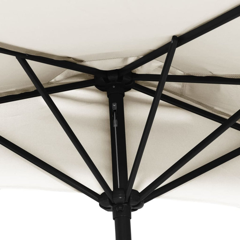 Hudson Oaks Balcony Parasol, Beige, 87.8" H x 118" W