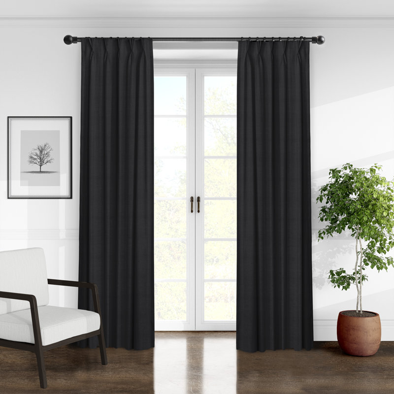 Paire de rideaux Elsie, L 20 po x L 132 po, Ébène