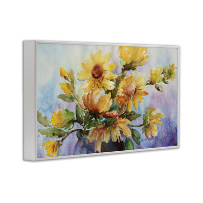 Vase aquarelle marguerites par Karen Lind bg-230