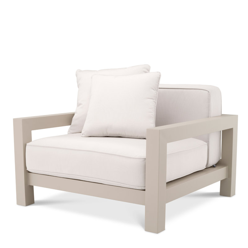 Chaise de patio avec coussins Sunbrella Cap-Antibes, Beige