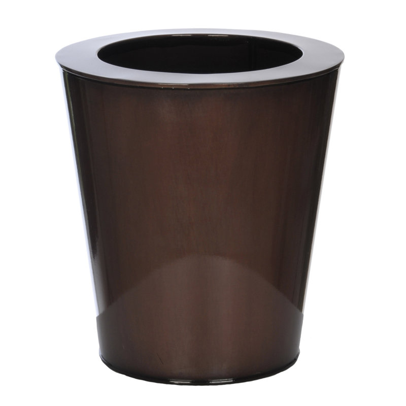 Petit vase de zinc rond, Brun brillant