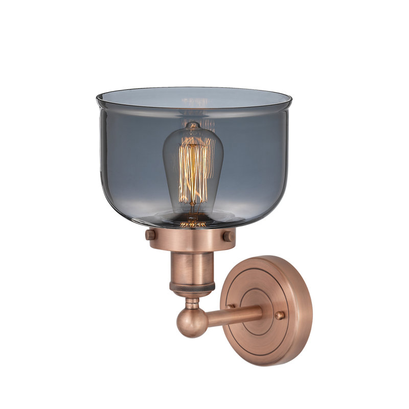 Cetronia Steel Armed Sconce, Antique Copper, Plated Smoke