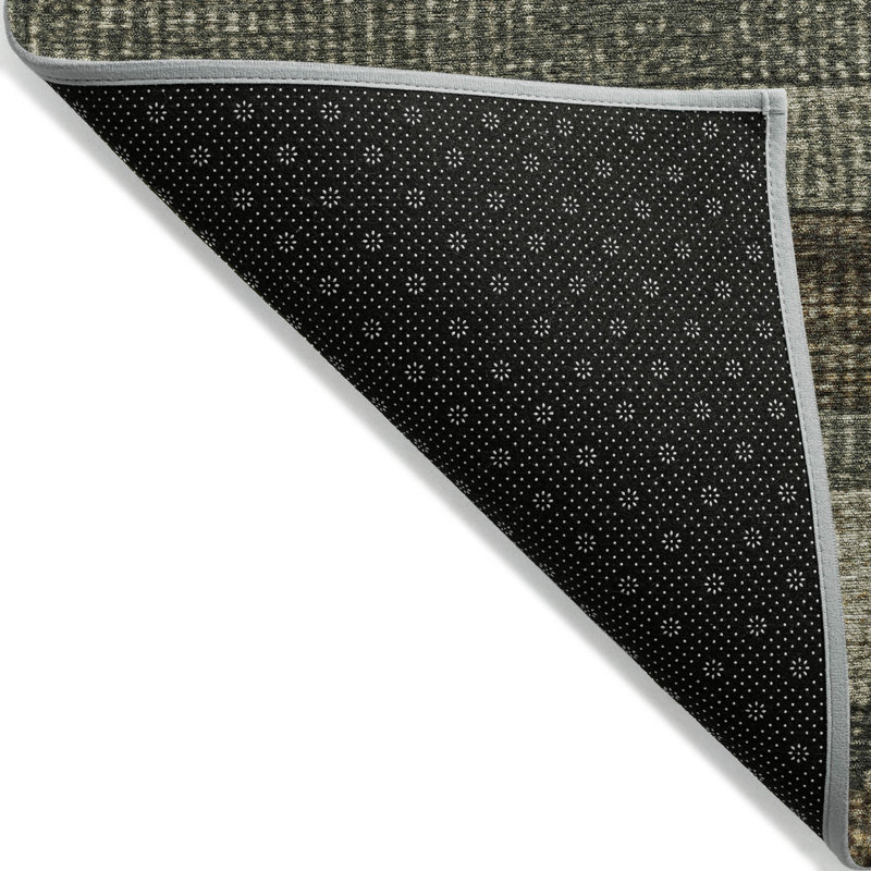 Machine Washable Indoor/Outdoor Xhevrie Khaki Rug, Rectangle 8' x 10'