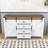 Rustic Storage Sideboard with 4 Drawers, Sliding Barn Doors and Built-In Power Outlet-268565953