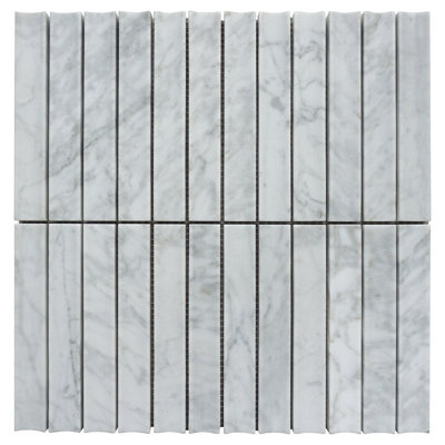 Stacked 3" x 1" Marble Linear Mosaic Wall & Floor Tile