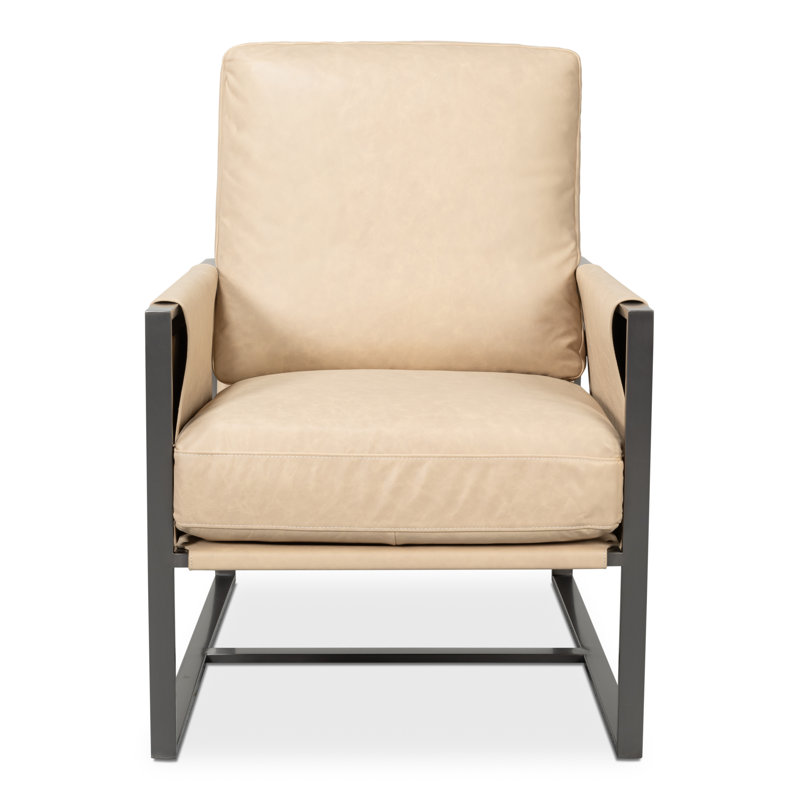 Fauteuil Edmonds, Cuir beige